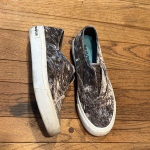 SeaVees Sunset Strip Sneaker in Gray Crushed Velvet Slip-Ons